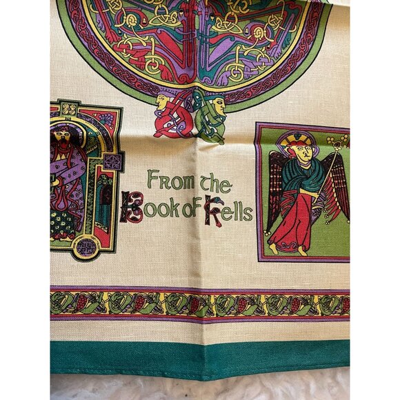 Vintage NOS Celtic Glory Book of Kells Tea Towel - Picture 3 of 8